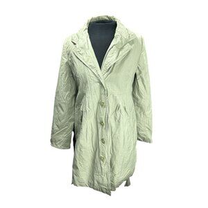 Liz Lange Maternity Womens Green Lightweight Button Front Tie Waist Coat S